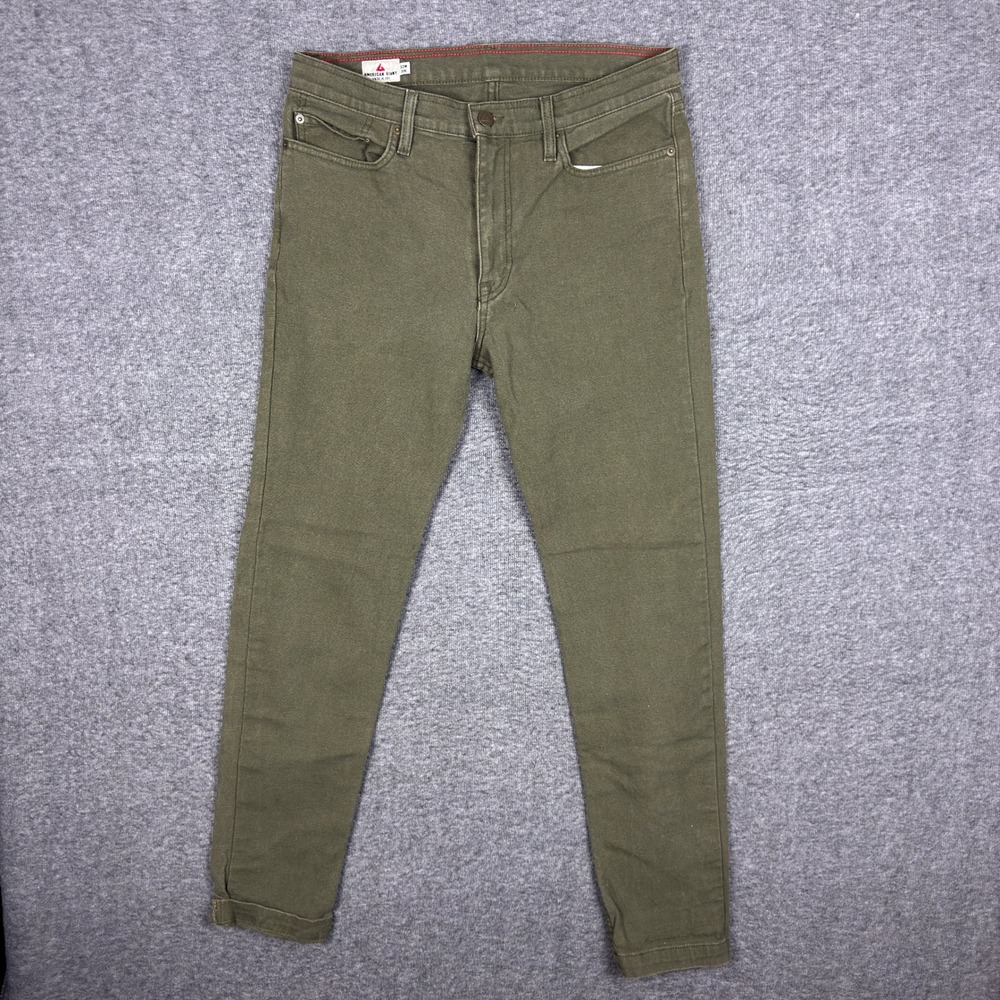 American Giant Roughneck Pants Mens 32x32 Green Stretch Canvas USA Made